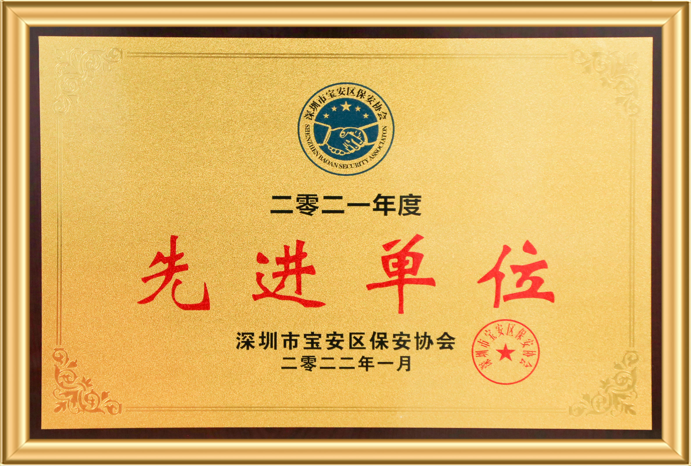 丽江市宝安区保安协会先进单元 97国际-至尊品牌,源于诺言